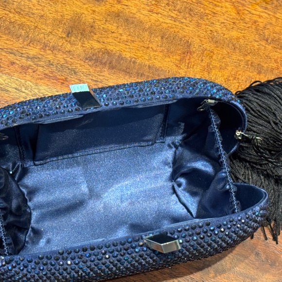 Nina Evening Bag - Dark Blue with Sequins - Picture 5 of 7